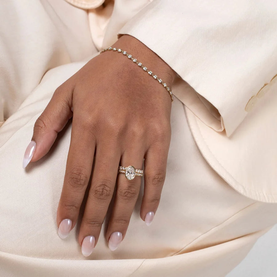 Curved- 0.25 CT Marquise Lab Grown Diamond Wedding Band