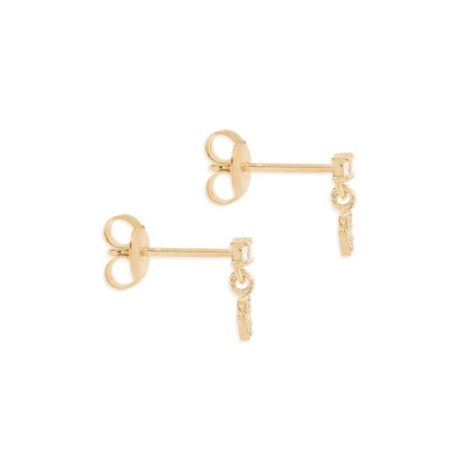 Elegant 0.05 TCW Round Diamond Drop Wish Stud Earrings 3