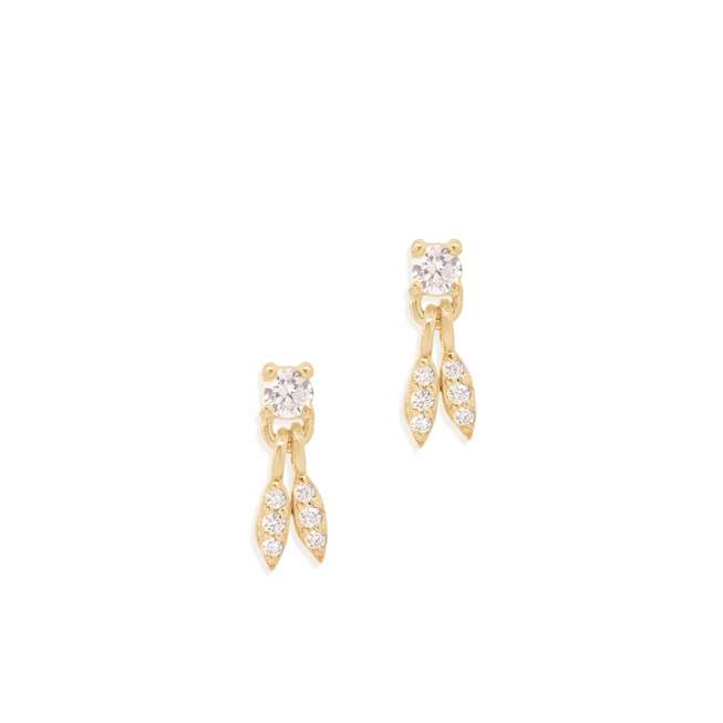 Elegant 0.05 TCW Round Diamond Drop Wish Stud Earrings 4
