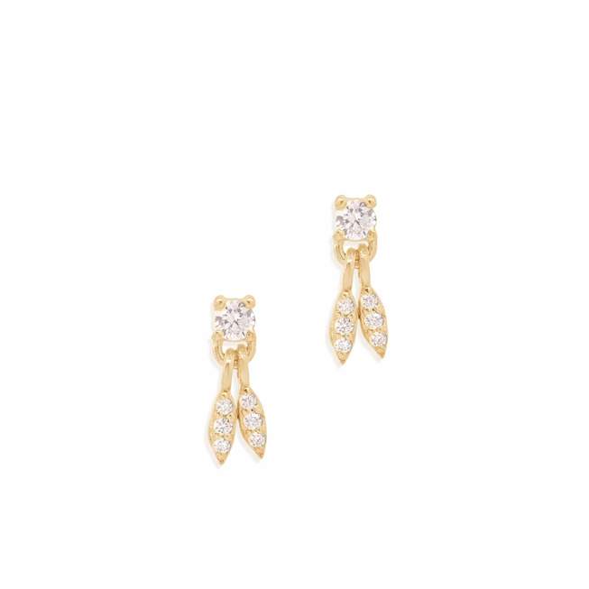 Elegant 0.05 TCW Round Diamond Drop Wish Stud Earrings