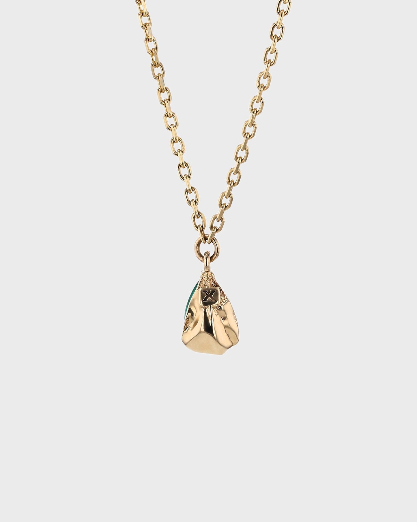 0.50 CT Pear-Cut Emerald Lab-Made Diamond Necklace in Gold Setting 3