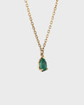 Load image into Gallery viewer, 0.50 CT Pear-Cut Emerald Lab-Made Diamond Necklace in Gold Setting
