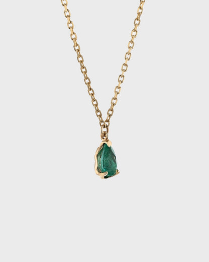 0.50 CT Pear-Cut Emerald Lab-Made Diamond Necklace in Gold Setting 2