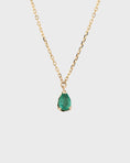 Load image into Gallery viewer, 0.50 CT Pear-Cut Emerald Lab-Made Diamond Necklace in Gold Setting
