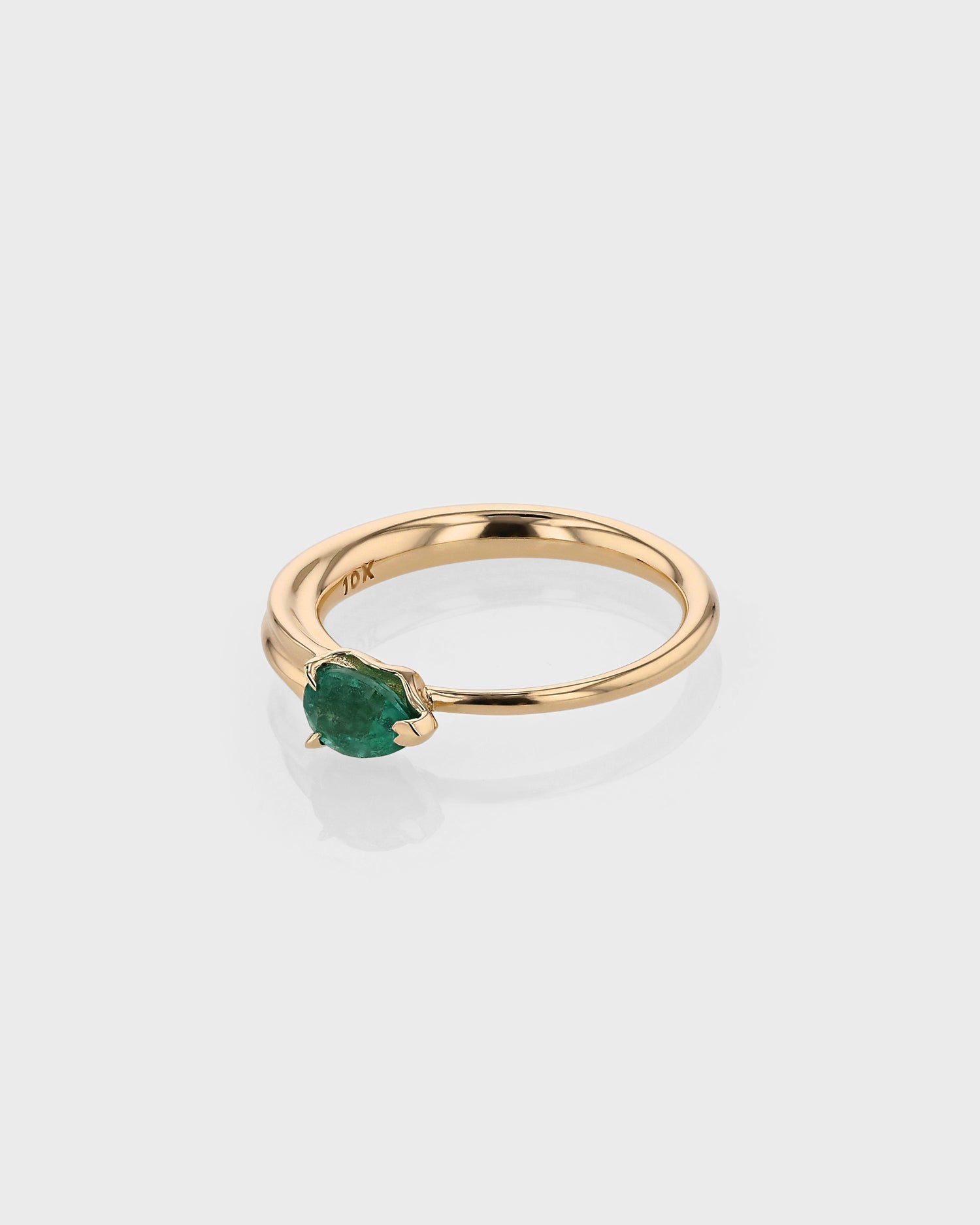 0.30 TCW Pear Cut Emerald Lab Made Diamond Solitaire Engagement Ring 6