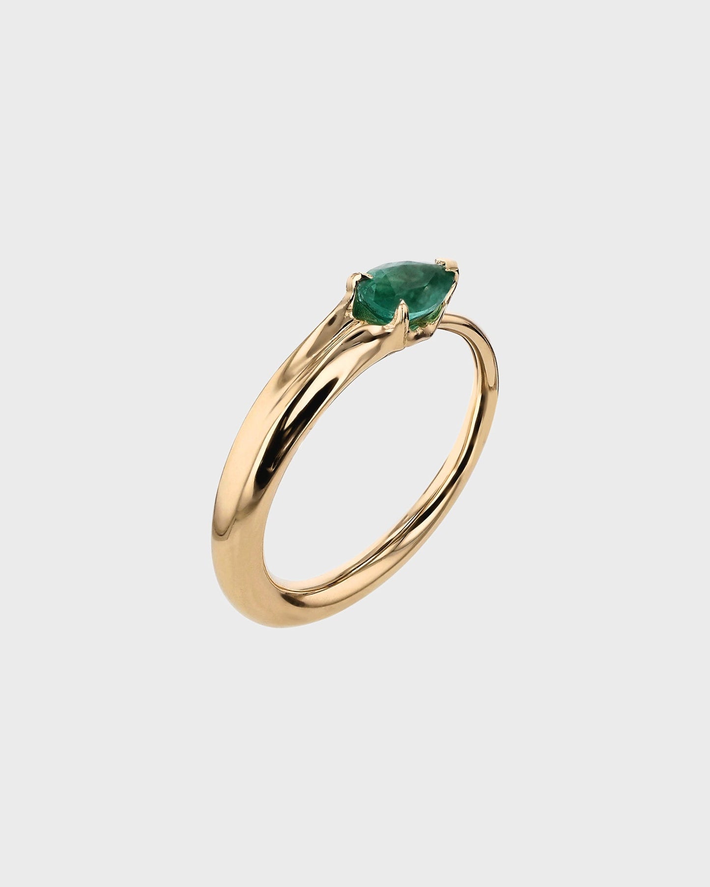 0.30 TCW Pear Cut Emerald Lab Made Diamond Solitaire Engagement Ring 5