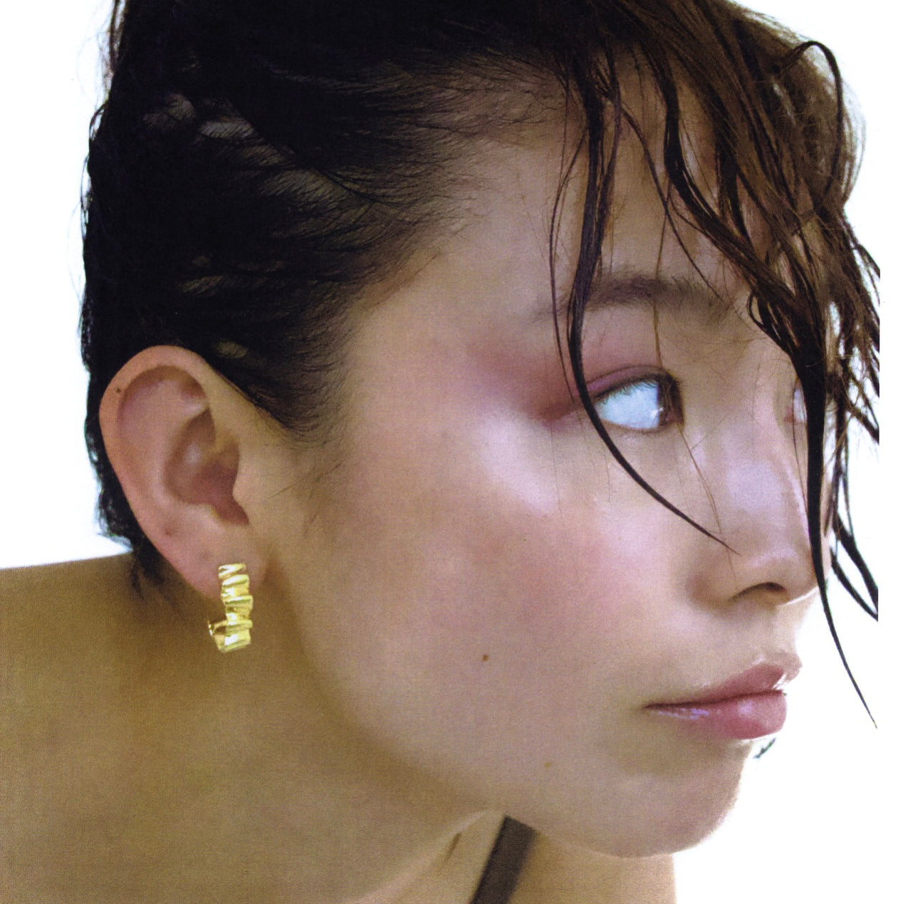 Golden Wave Hoop Earrings