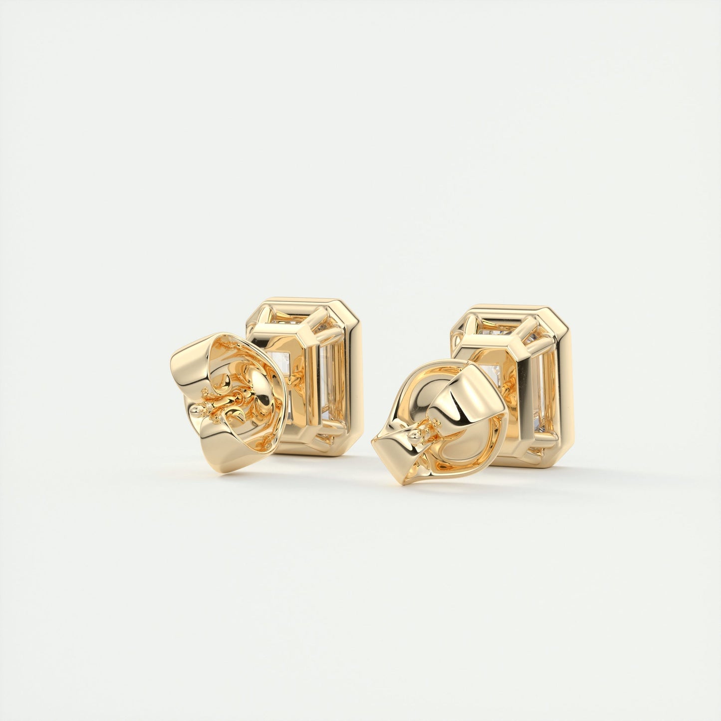 Radiant 1.0 TCW Emerald-Cut Lab Grown Diamond Stud Earrings 11