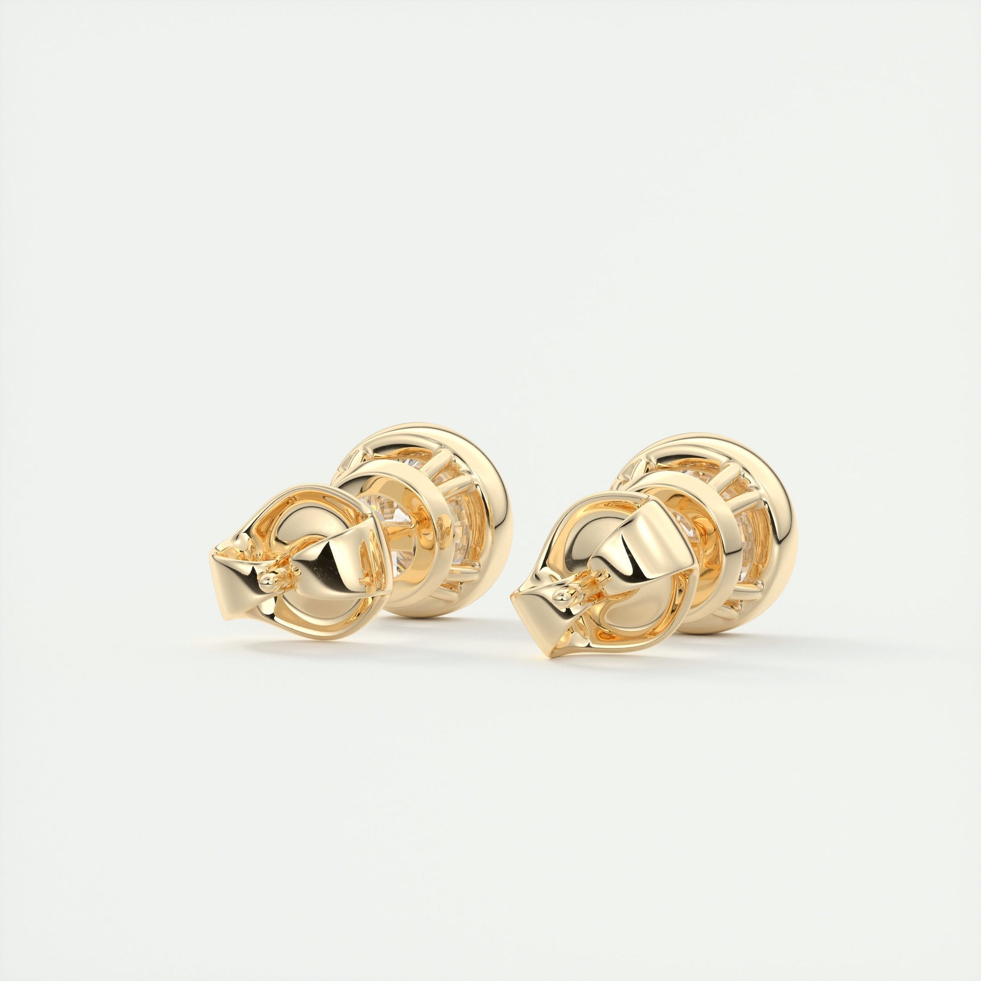 1.0 TCW Round Lab Grown Diamond Solitaire Studs 11