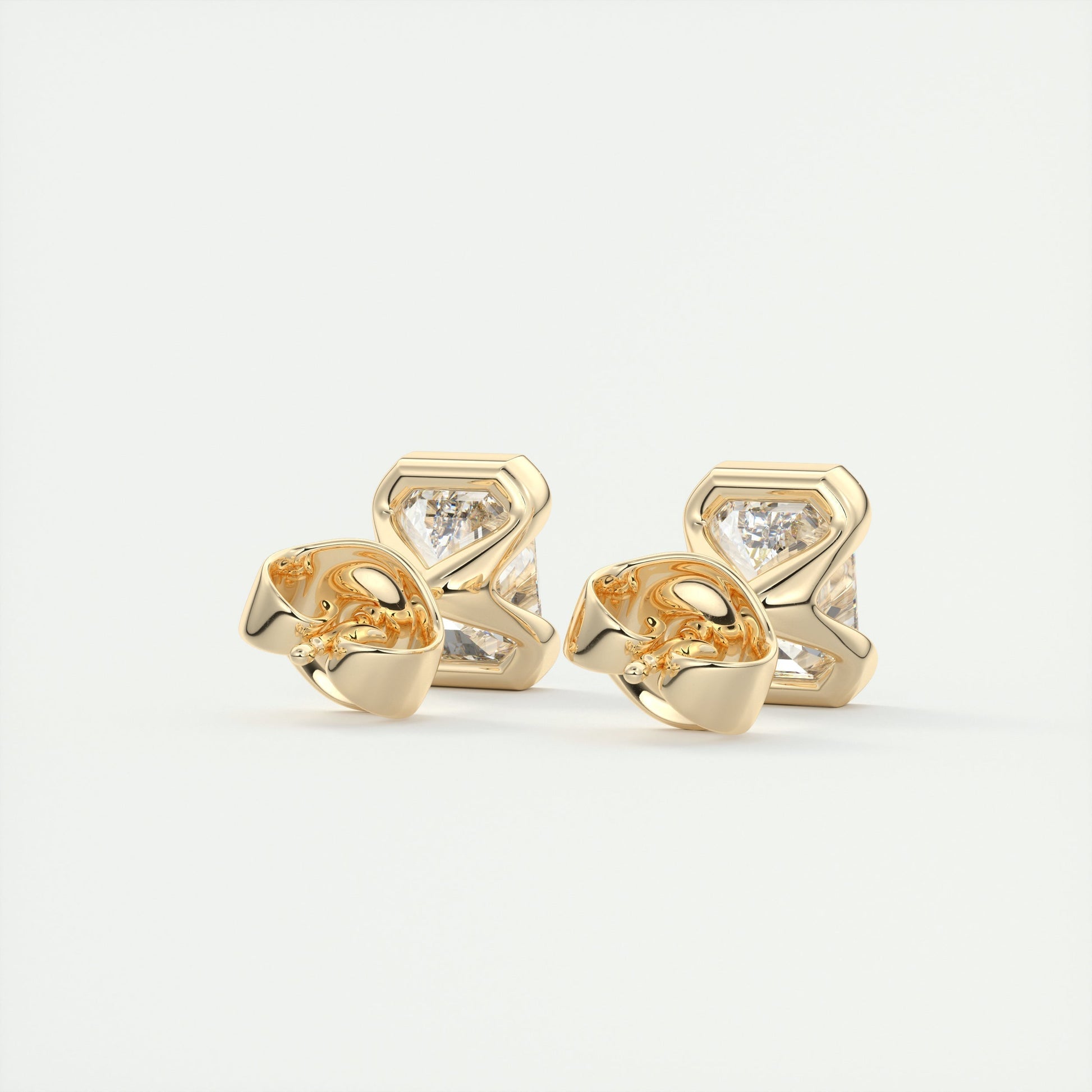 1.0 Carat Emerald-Cut Lab Grown Diamond Solitaire Earrings 11