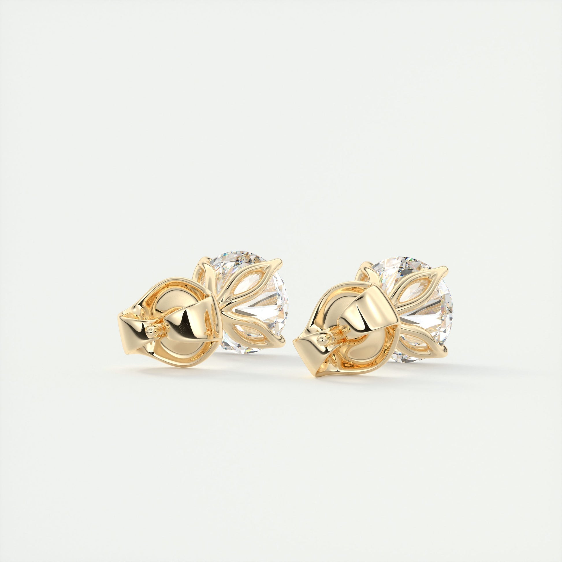 1.0 TCW Round Lab Grown Diamond Solitaire Studs 7