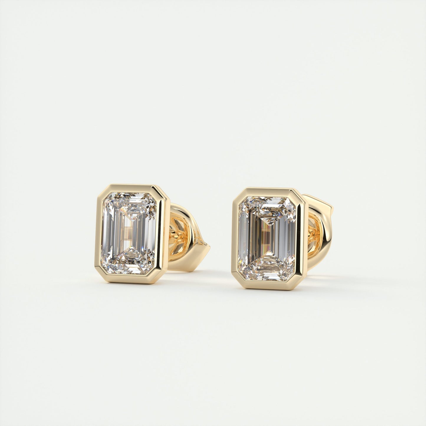 Radiant 1.0 TCW Emerald-Cut Lab Grown Diamond Stud Earrings 5