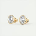 Load image into Gallery viewer, 1.0 TCW Oval Lab Grown Diamond Bezel-Set Stud Earrings
