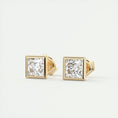 Load image into Gallery viewer, 1.0 TCW Princess Lab Grown Diamond Solitaire Studs
