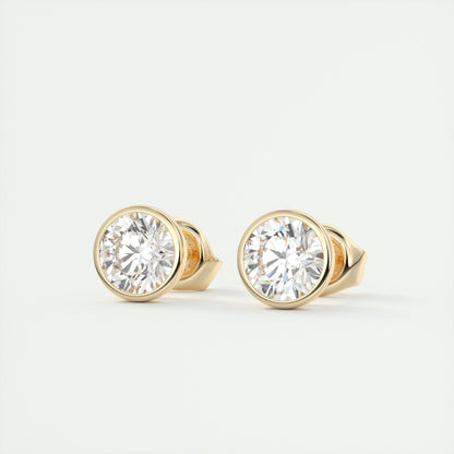 1.0 TCW Round Lab Grown Diamond Solitaire Studs 5