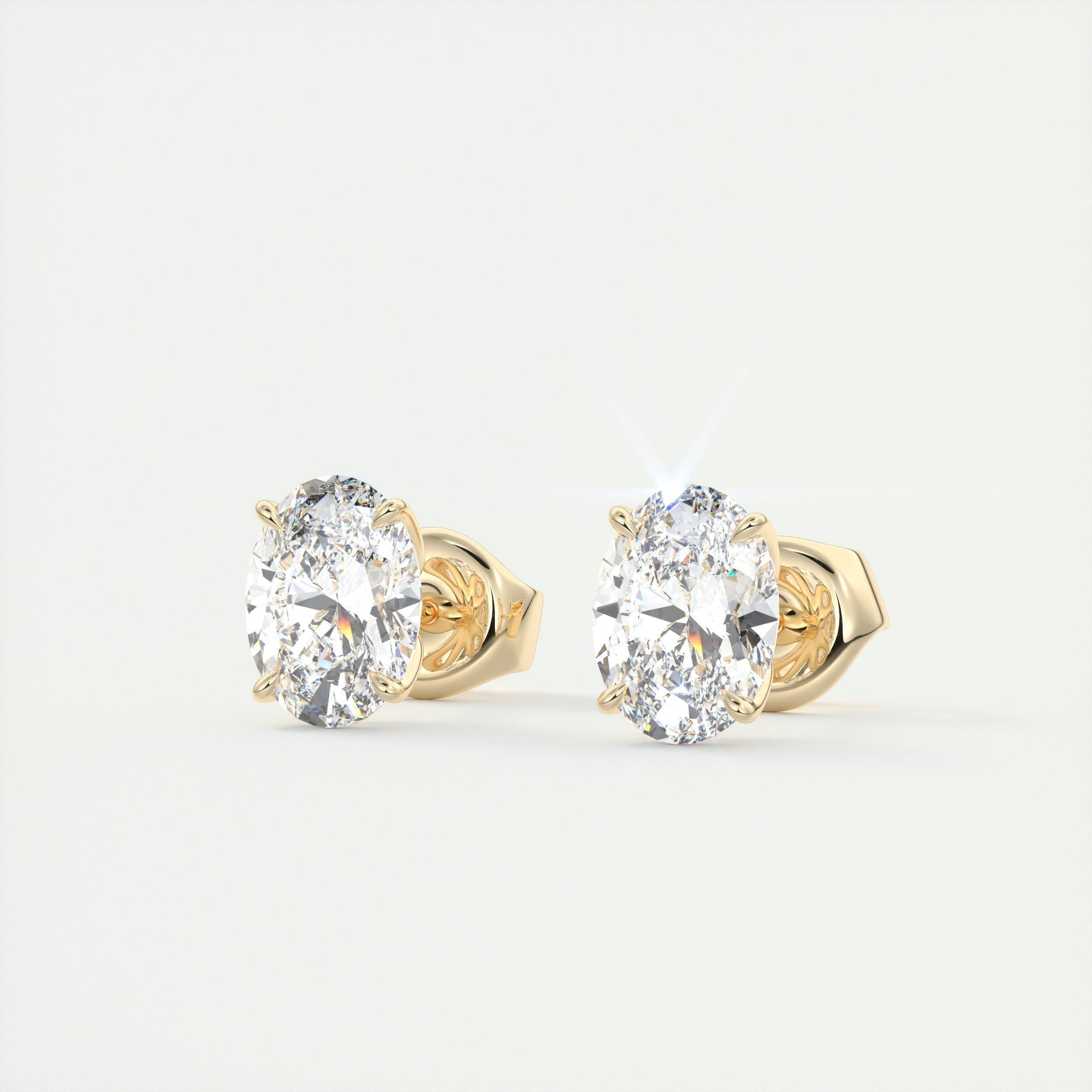 1.0 TCW Oval Lab-Grown Diamond Solitaire Earrings 10