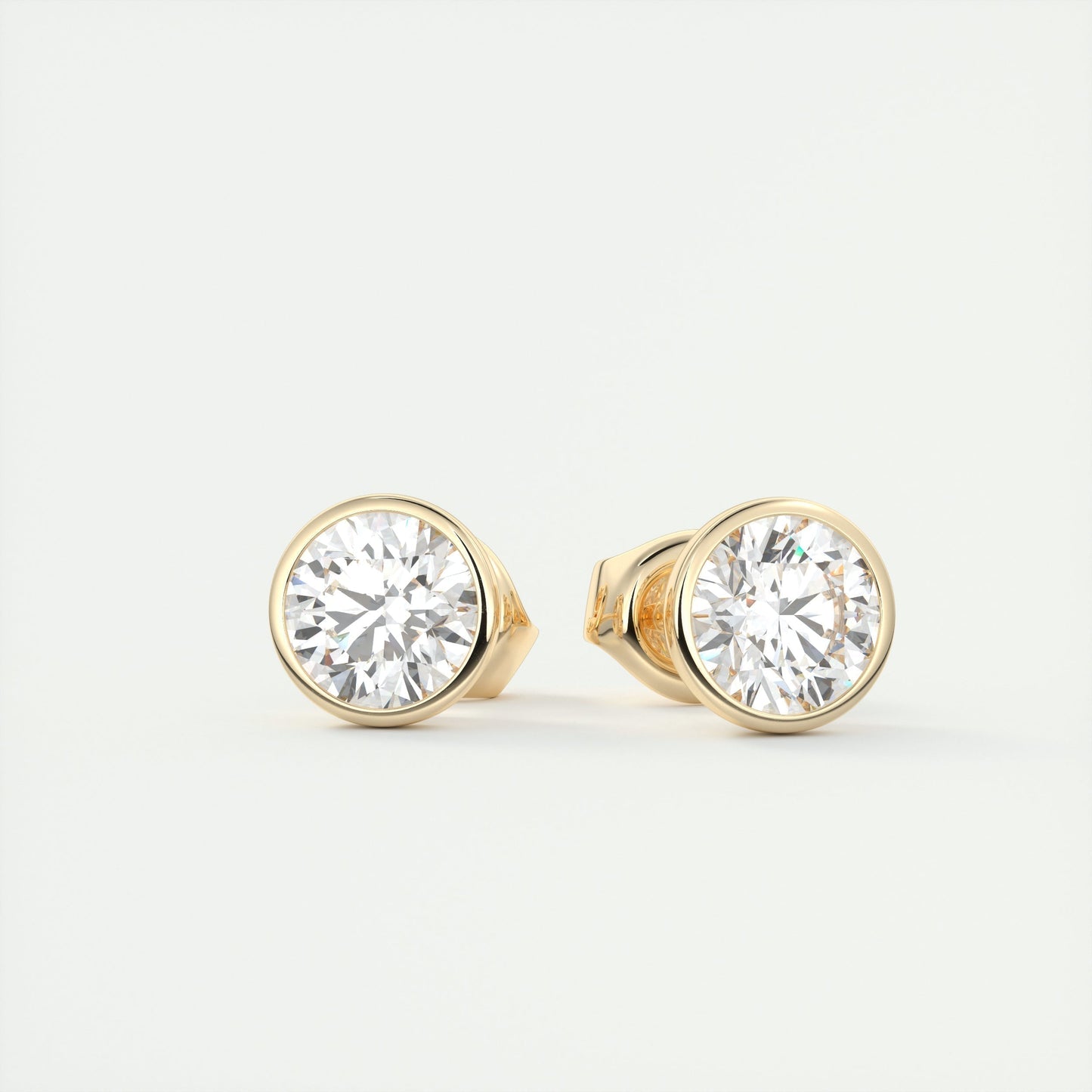 1.0 TCW Round Lab Grown Diamond Solitaire Studs 10