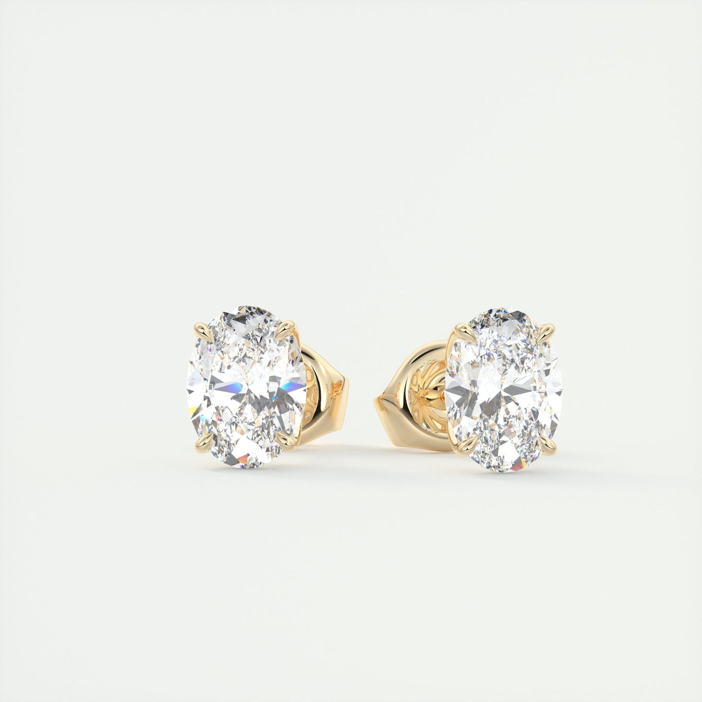 1.0 TCW Oval Lab-Grown Diamond Solitaire Earrings 5