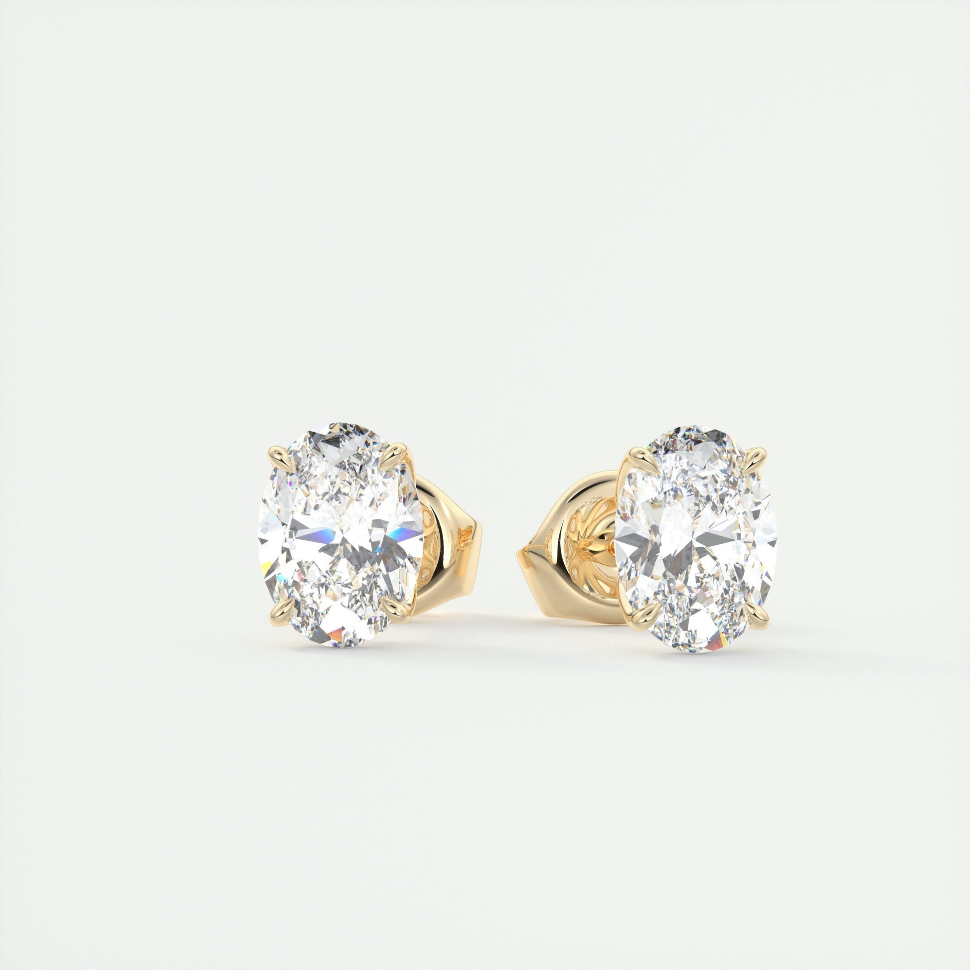 1.0 TCW Oval Lab-Grown Diamond Solitaire Earrings 5