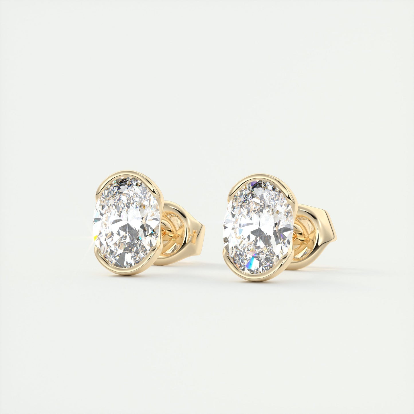 1.0 TCW Oval Lab Grown Diamond Solitaire Studs 9