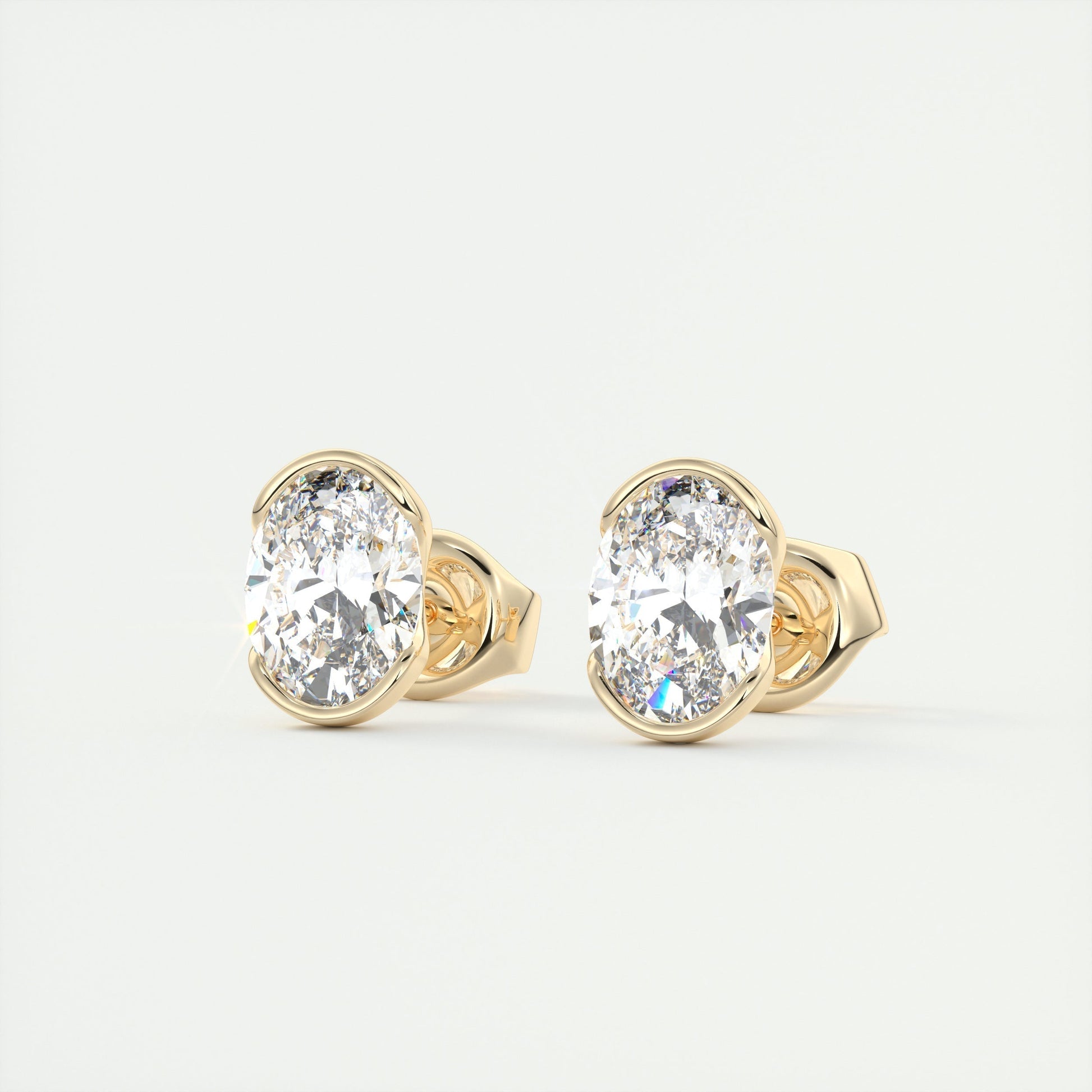 1.0 TCW Oval Lab Grown Diamond Solitaire Studs 9