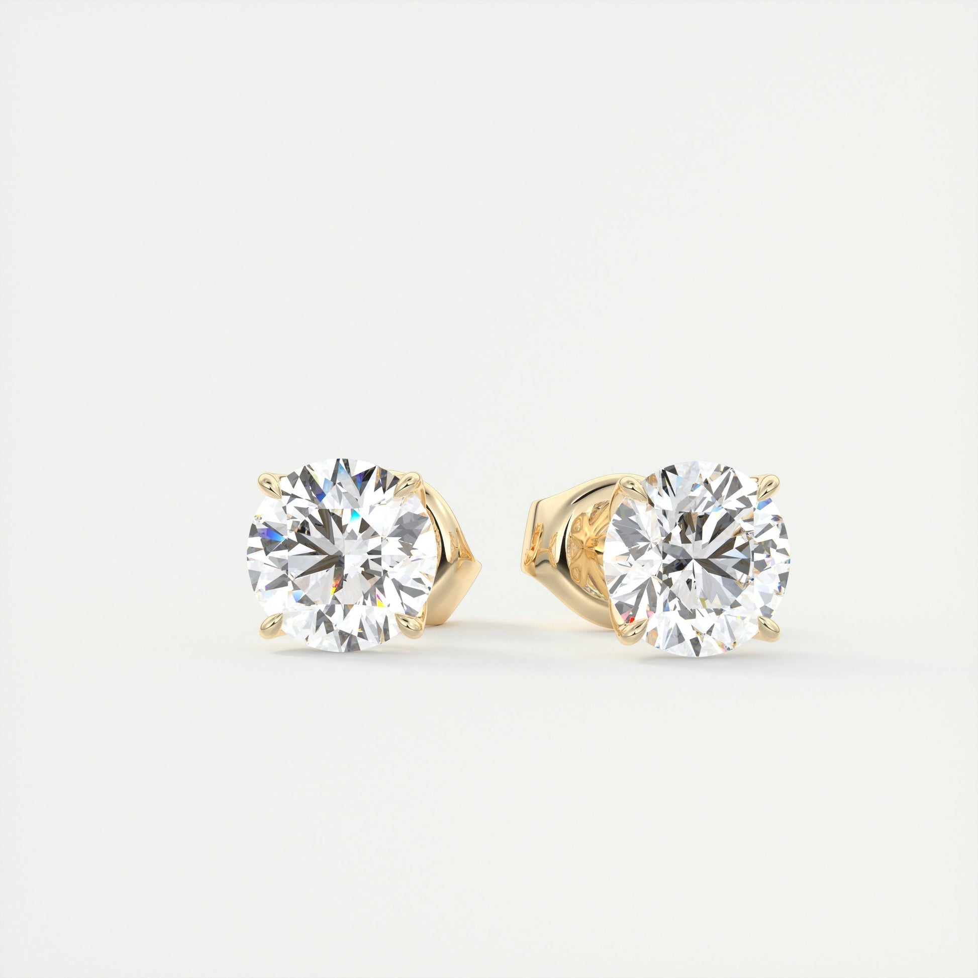 1.0 TCW Round Lab Grown Diamond Solitaire Studs 5