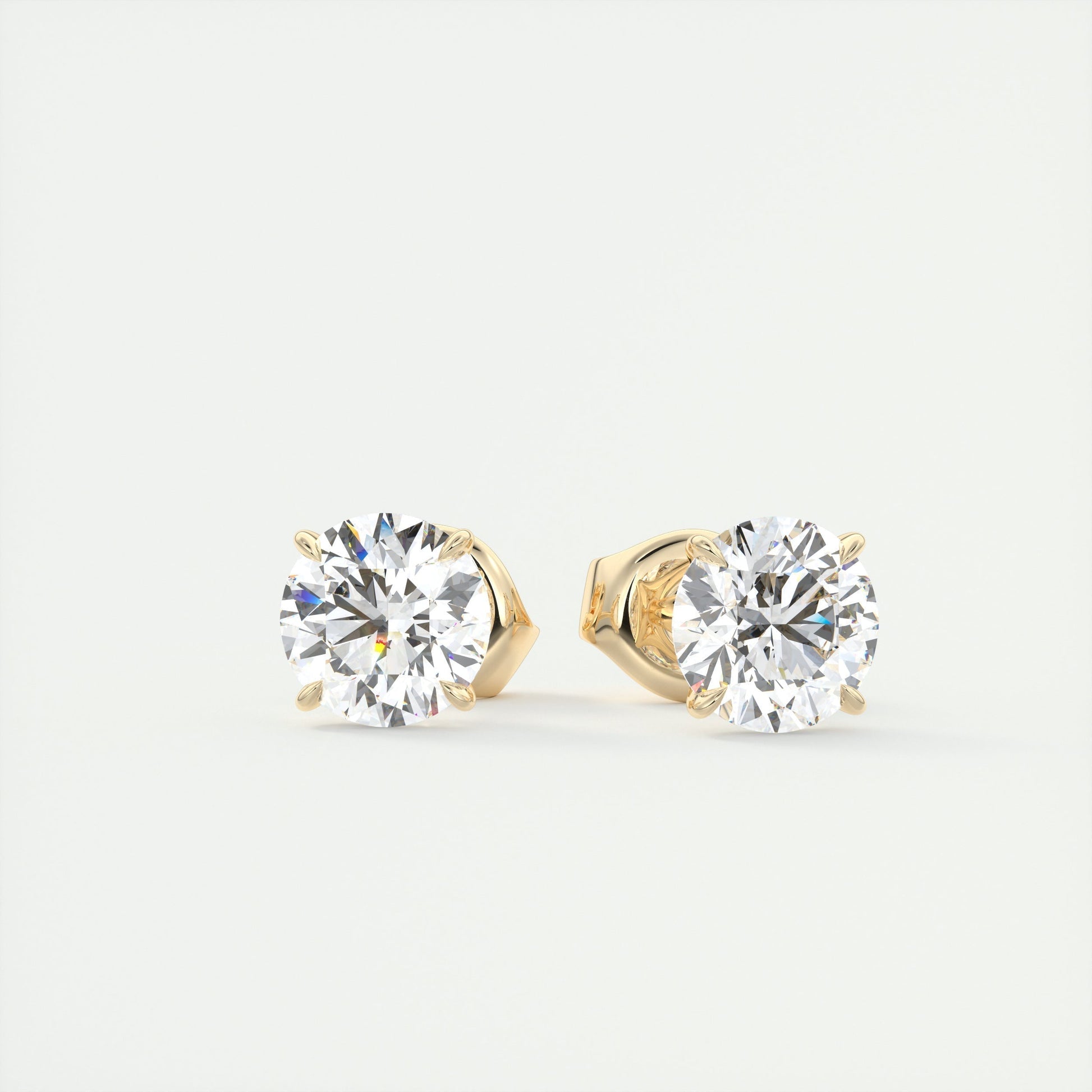 1.0 TCW Round Lab Grown Diamond Solitaire Studs 9