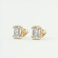 Load image into Gallery viewer, 1.0 Carat Emerald-Cut Lab Grown Diamond Solitaire Earrings
