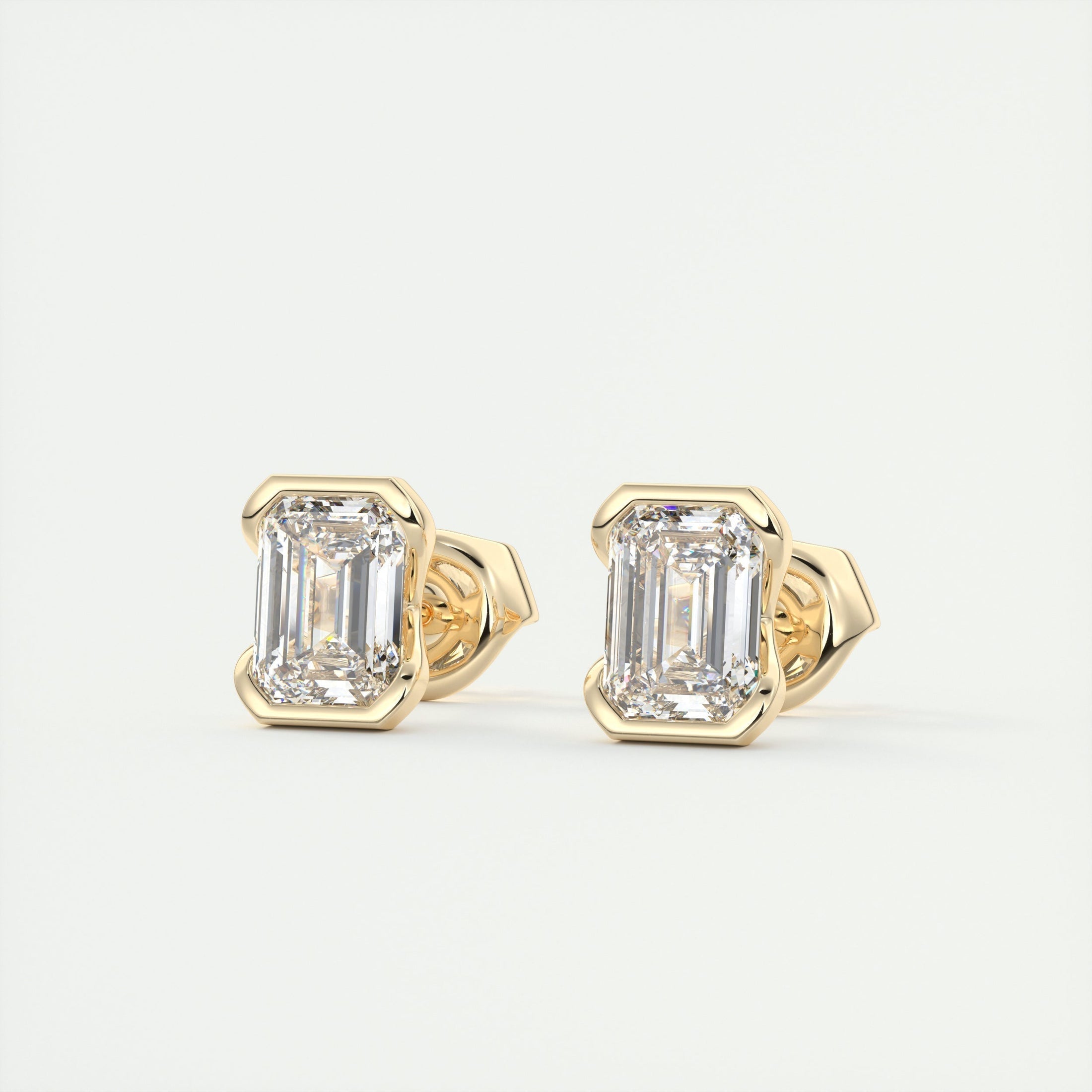 1.0 Carat Emerald-Cut Lab Grown Diamond Solitaire Earrings