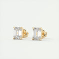 Load image into Gallery viewer, 1.0 Carat Emerald-Cut Lab Grown Diamond Stud Earrings
