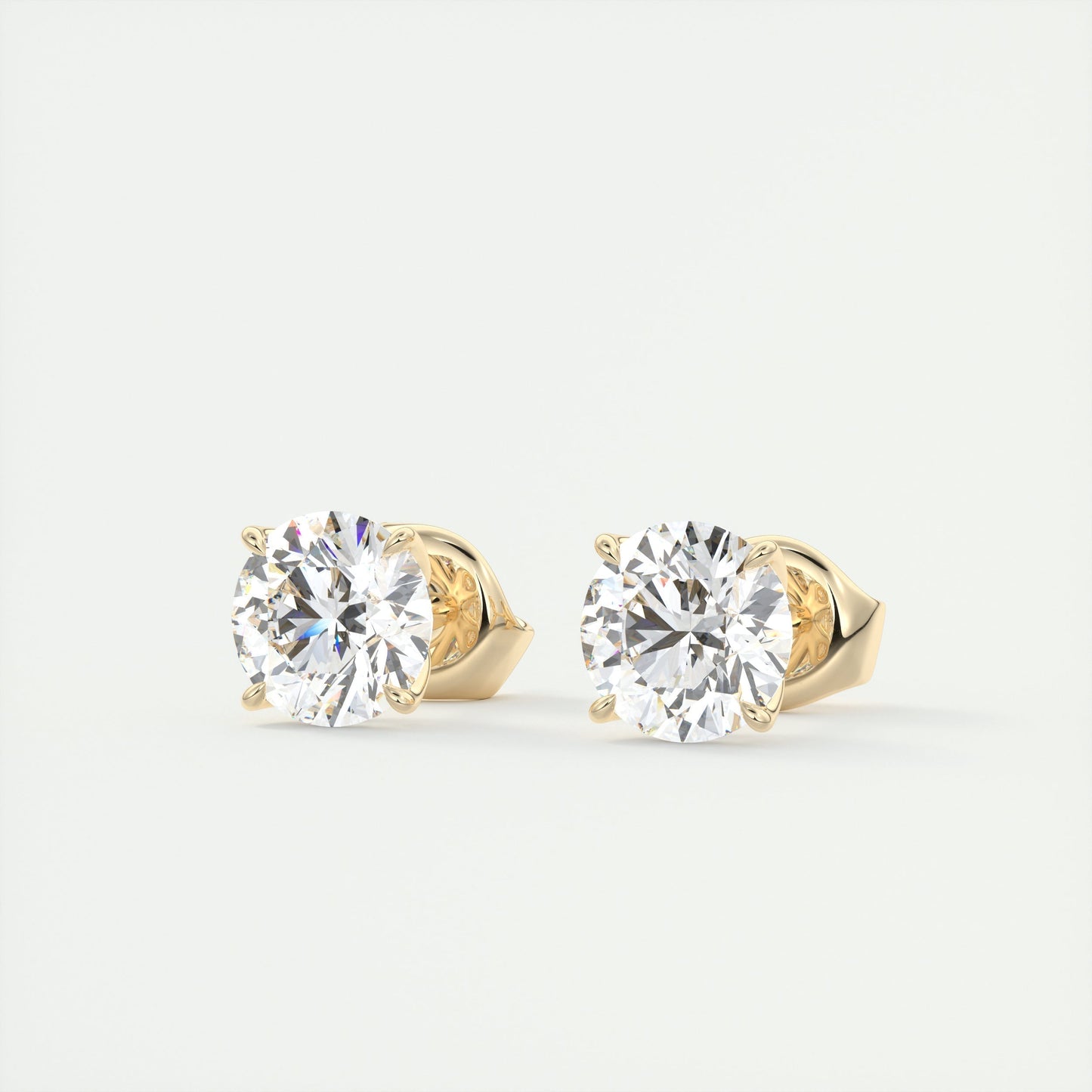 1.0 TCW Round Lab Grown Diamond Solitaire Studs 6