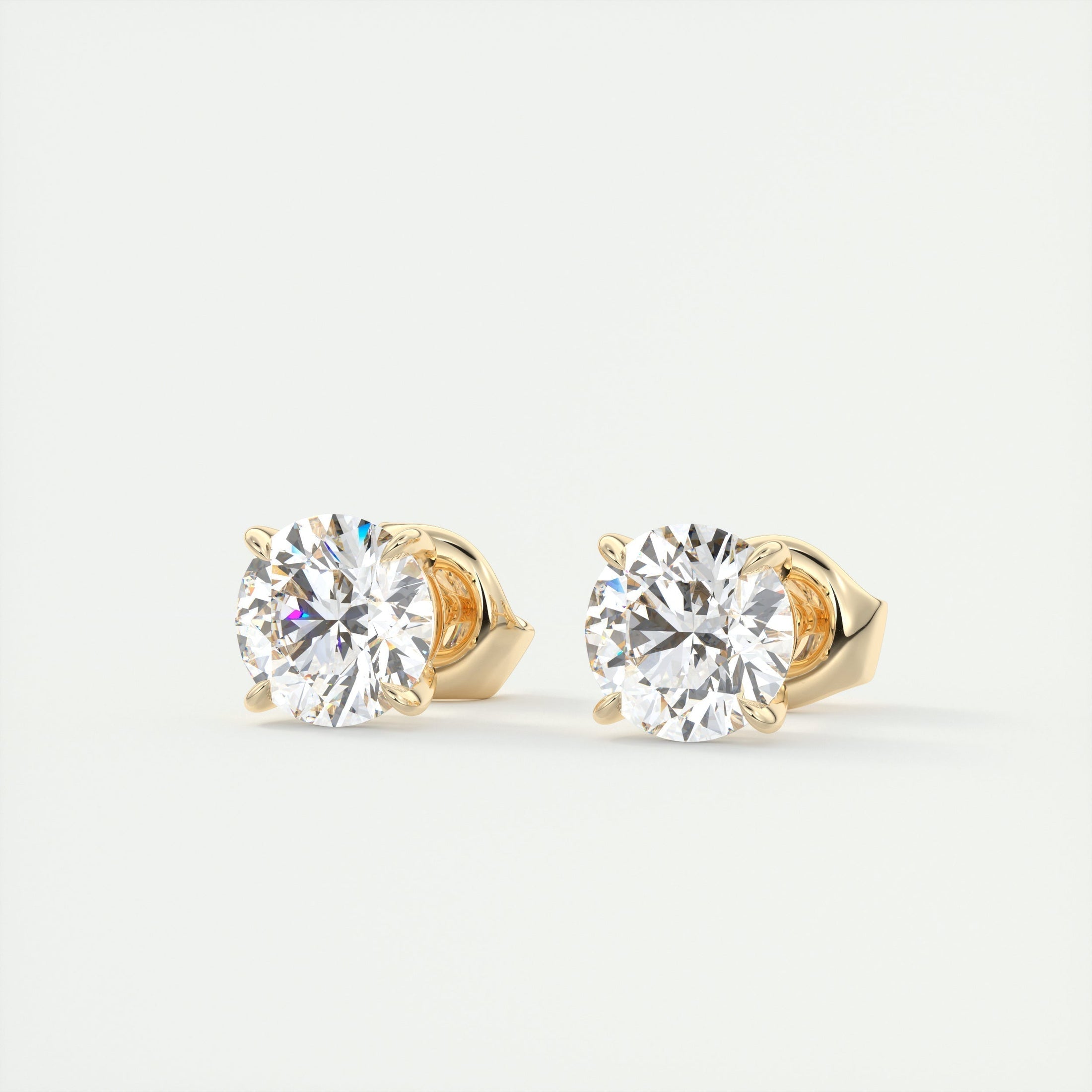 1.0 TCW Round Lab Grown Diamond Solitaire Stud Earrings