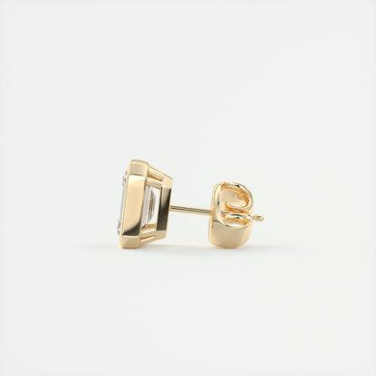 Radiant 1.0 TCW Emerald-Cut Lab Grown Diamond Stud Earrings 12