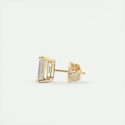 1.0 Carat Emerald-Cut Lab Grown Diamond Stud Earrings 4