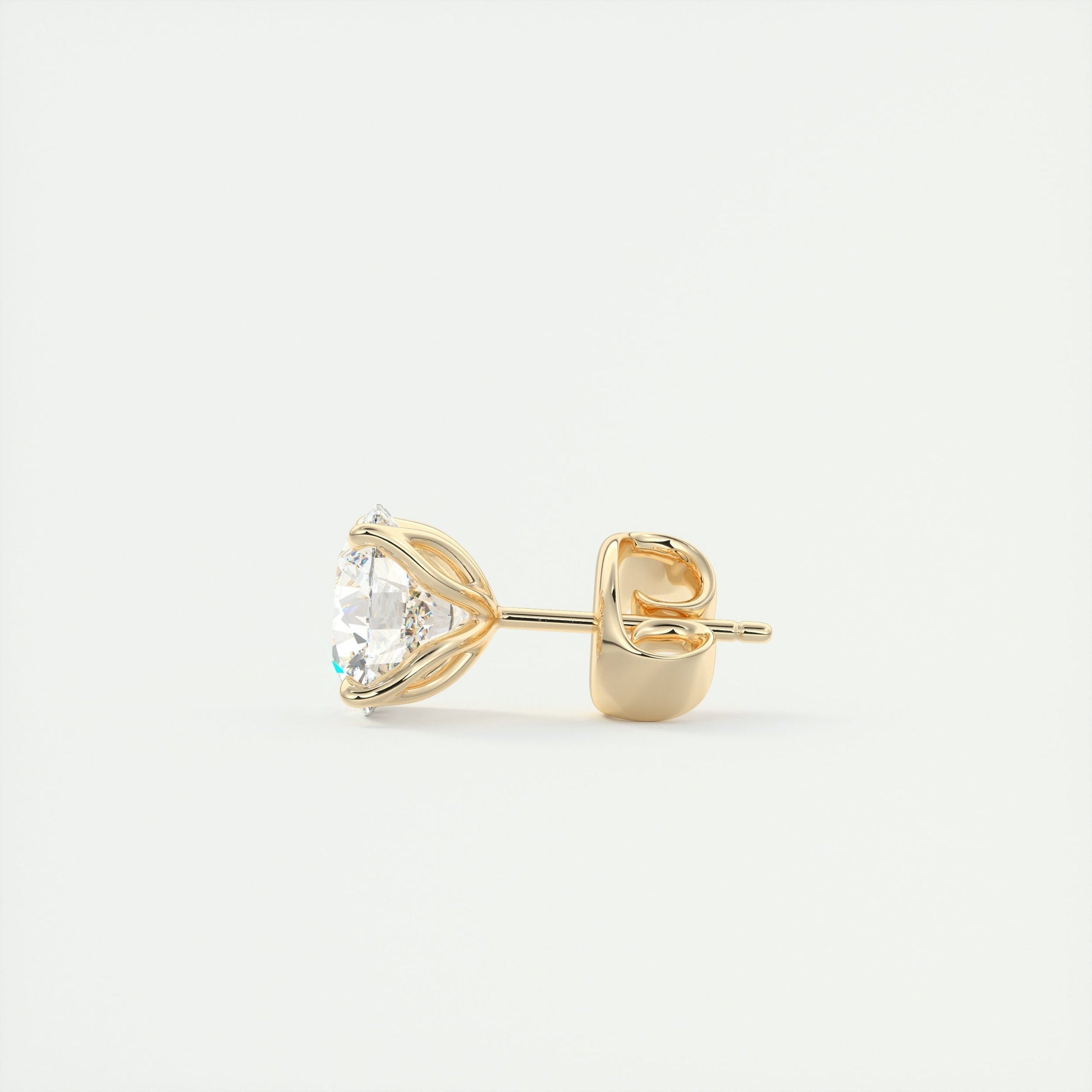 1.0 TCW Round Lab Grown Diamond Solitaire Studs 8