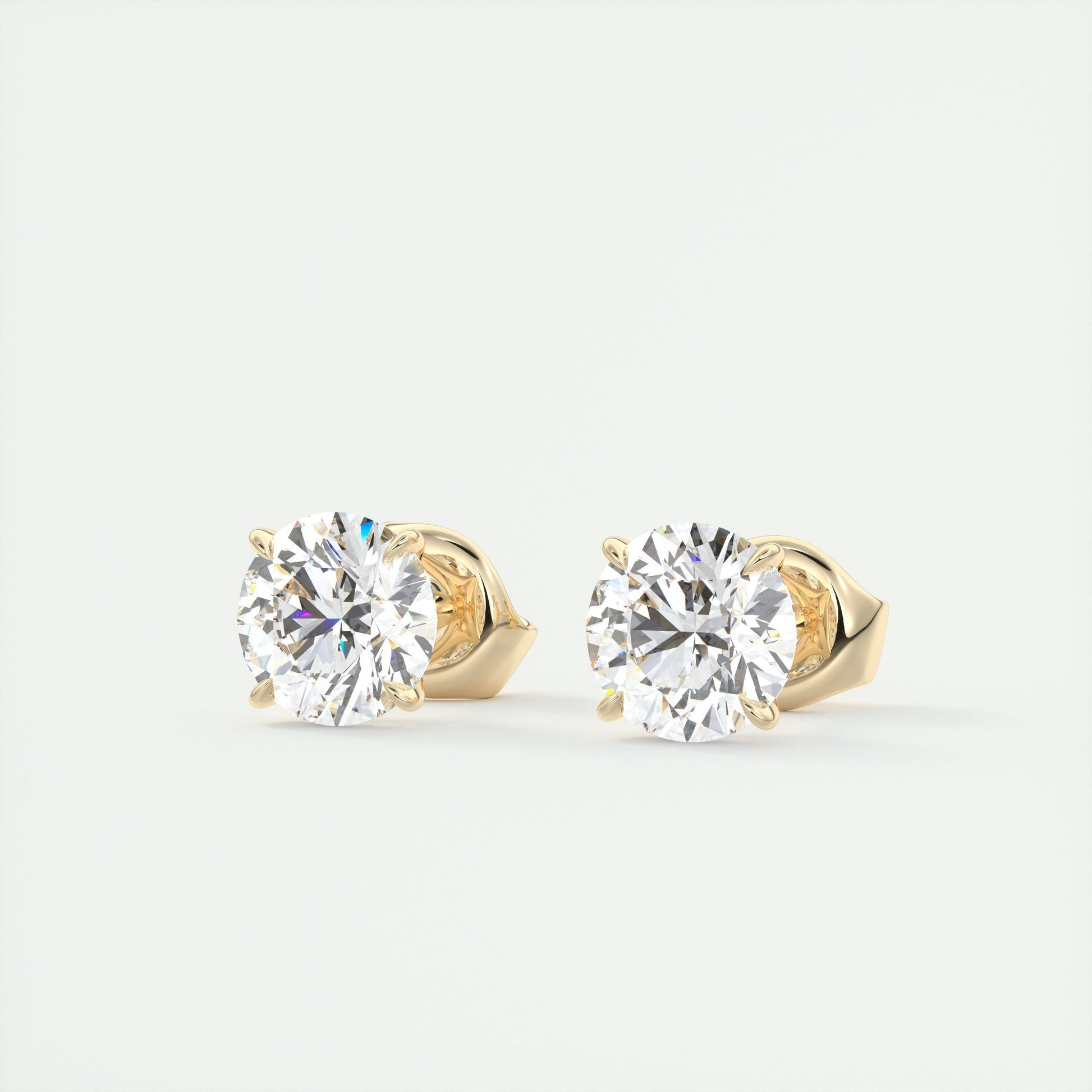 1.0 TCW Round Lab Grown Diamond Solitaire Studs 4