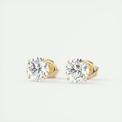1.0 TCW Round Lab Grown Diamond Solitaire Studs 4