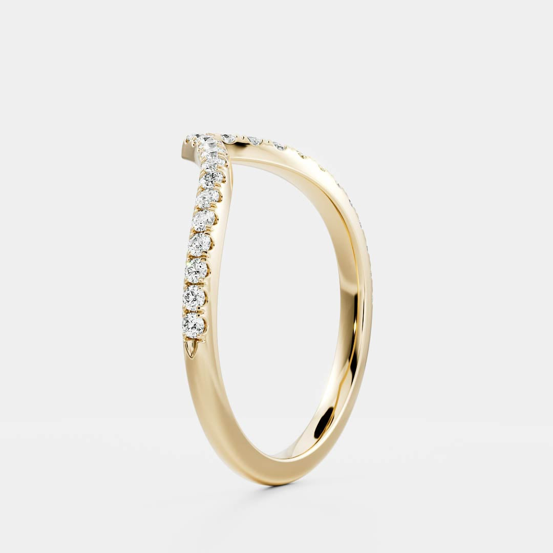 Half Eternity- 0.20 CT Oval Moissanite Wedding Band