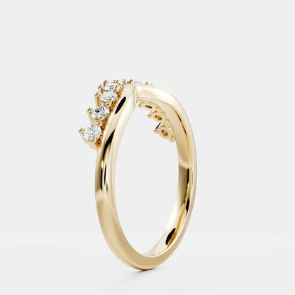 Half Eternity- 0.20 CT Oval Moissanite Wedding Band