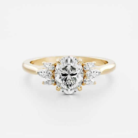 Solitaire- 1.0 CT Oval Moissanite Engagement Ring