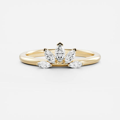 Five Stone- 0.30 CT Marquise Moissanite Wedding Band