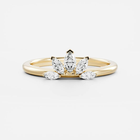 Five Stone- 0.30 CT Marquise Moissanite Wedding Band