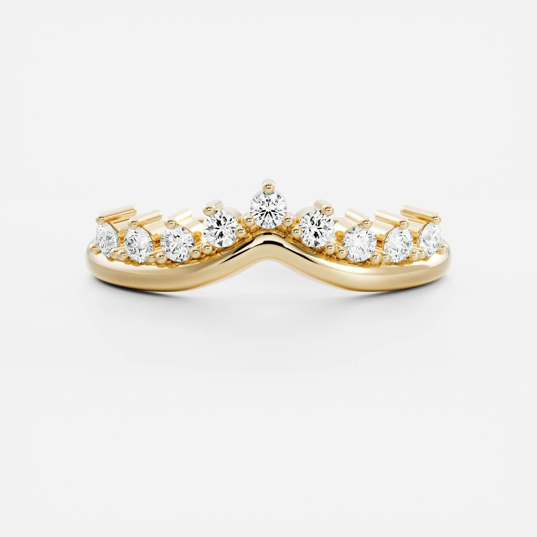 Half Eternity- 0.20 CT Oval Moissanite Wedding Band