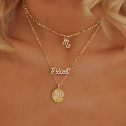 0.25 TCW Round Lab-Grown Diamond Zodiac Name Necklace Collection 6