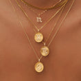 Load image into Gallery viewer, 0.25 TCW Round Lab-Grown Diamond Libra Zodiac Necklace Pendant
