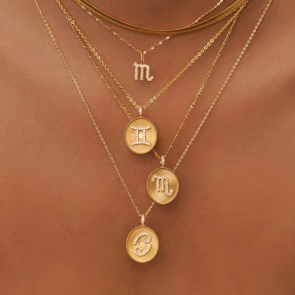 0.25 TCW Round Lab-Grown Diamond Libra Zodiac Necklace Pendant 2