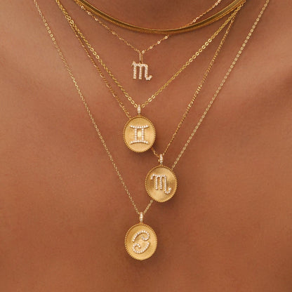 0.25 TCW Round Lab-Grown Diamond Libra Zodiac Necklace Pendant 2