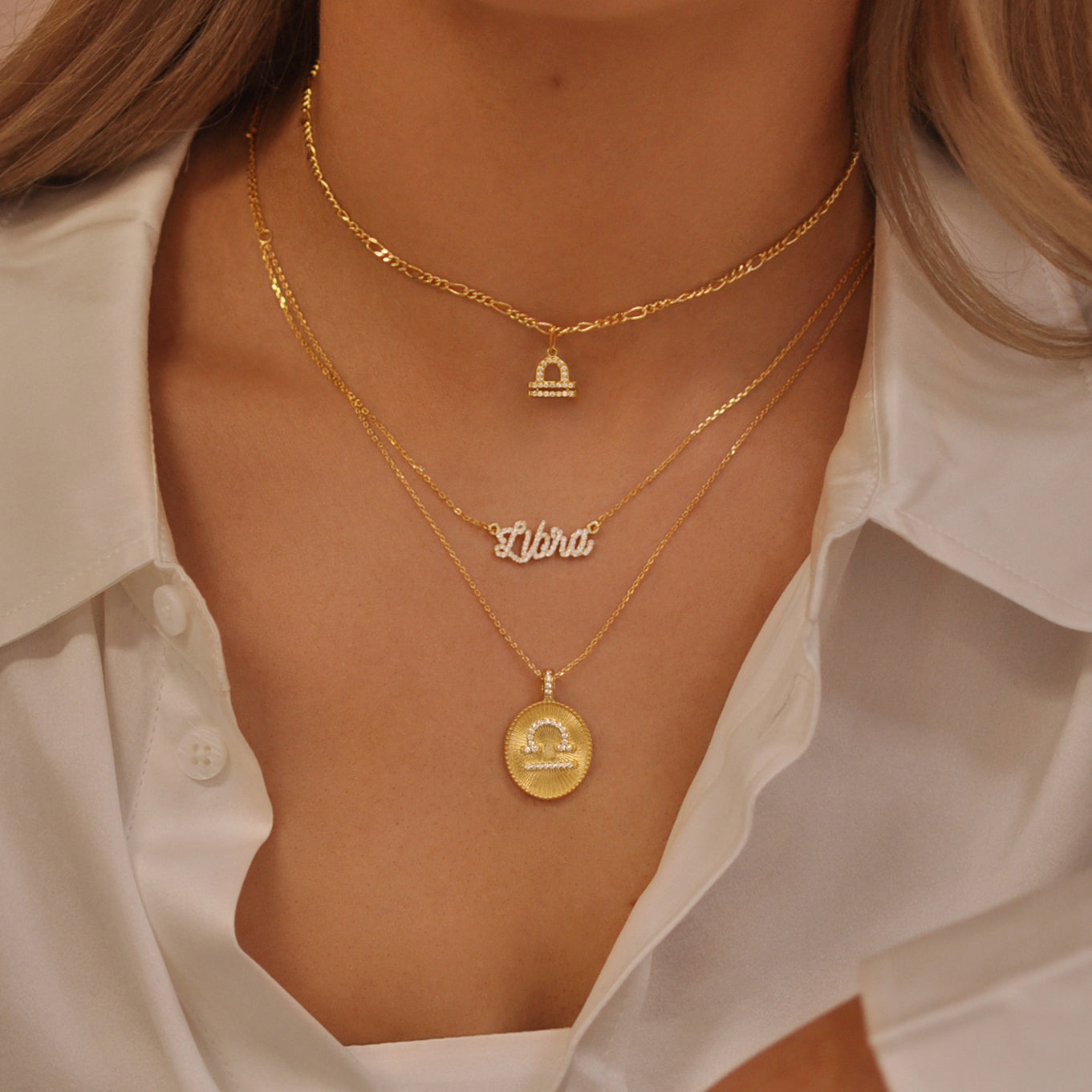 0.25 TCW Round Lab-Grown Diamond Zodiac Name Necklace Collection