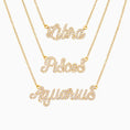 Load image into Gallery viewer, 0.25 TCW Round Lab-Grown Diamond Zodiac Name Necklace Collection
