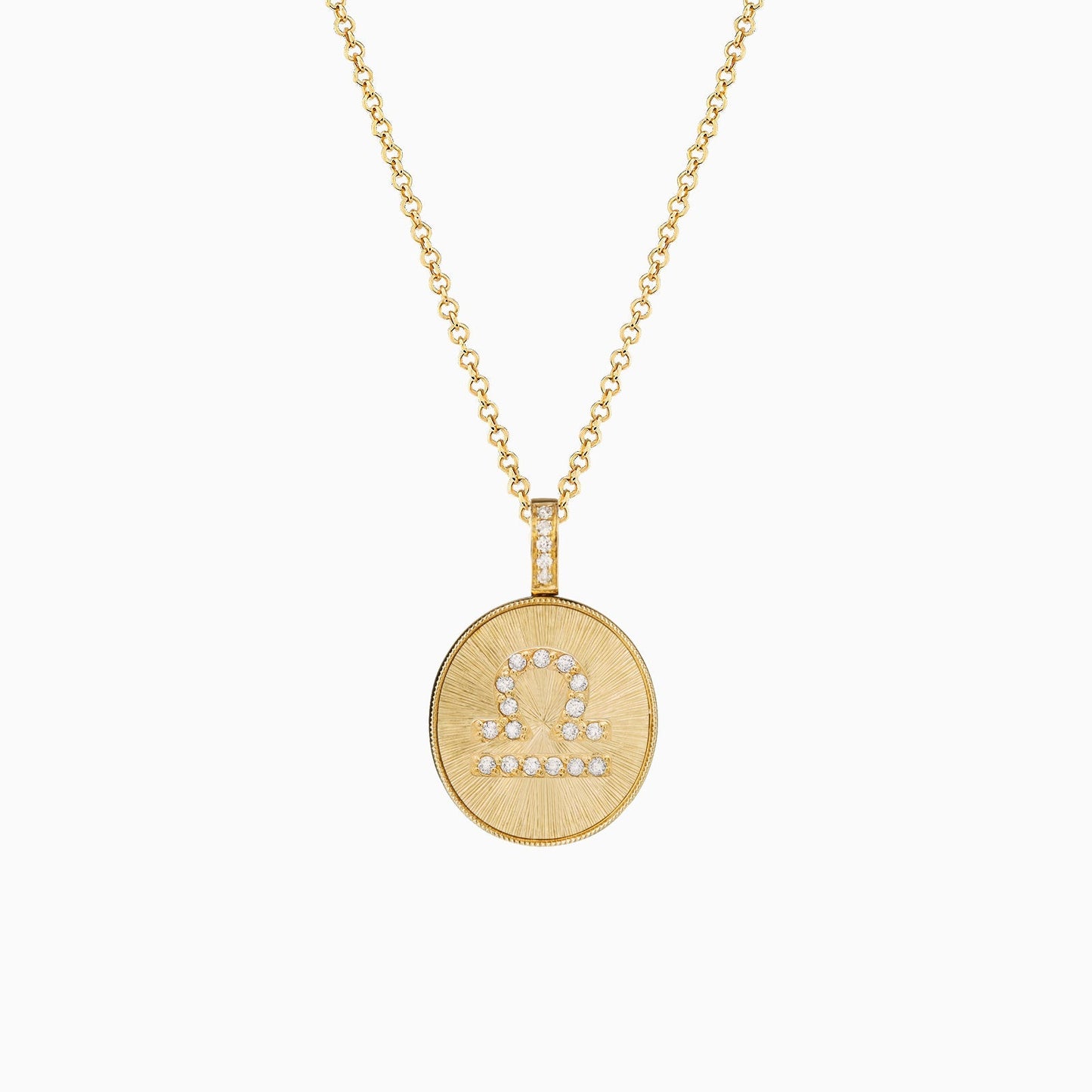 0.25 TCW Round Lab-Grown Diamond Libra Zodiac Necklace Pendant 1